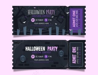 平面设计万圣节门票