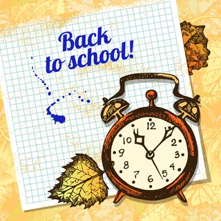 回到学校矢量设计。手绘复古背景