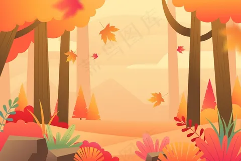 渐变秋天背景 渐变秋天背景