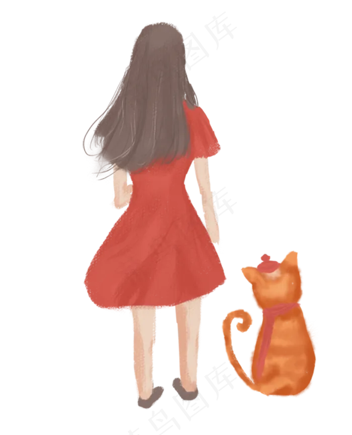 女孩猫咪(800X987(DPI:300))psd模版下载