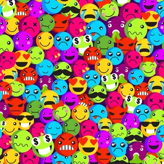 各种表情无缝图案模板