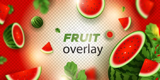 透明背景中的西瓜果实