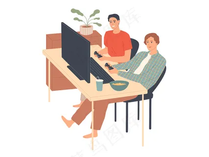 年轻人在游戏机上玩电子游戏。 年轻人在游戏机上玩电子游戏。