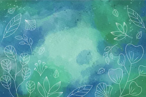 水彩背景与手绘元素