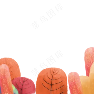 秋天枯黄树叶边框