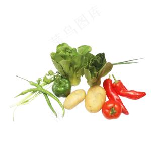 青菜葱辣椒土豆蔬菜组合