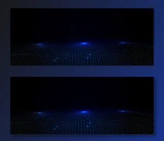 数字连接粒子。未来的浪潮。抽象技术背景