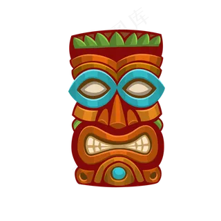 中元节祭祀面具矢量图