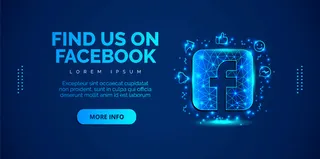 蓝色背景的社交媒体facebook。