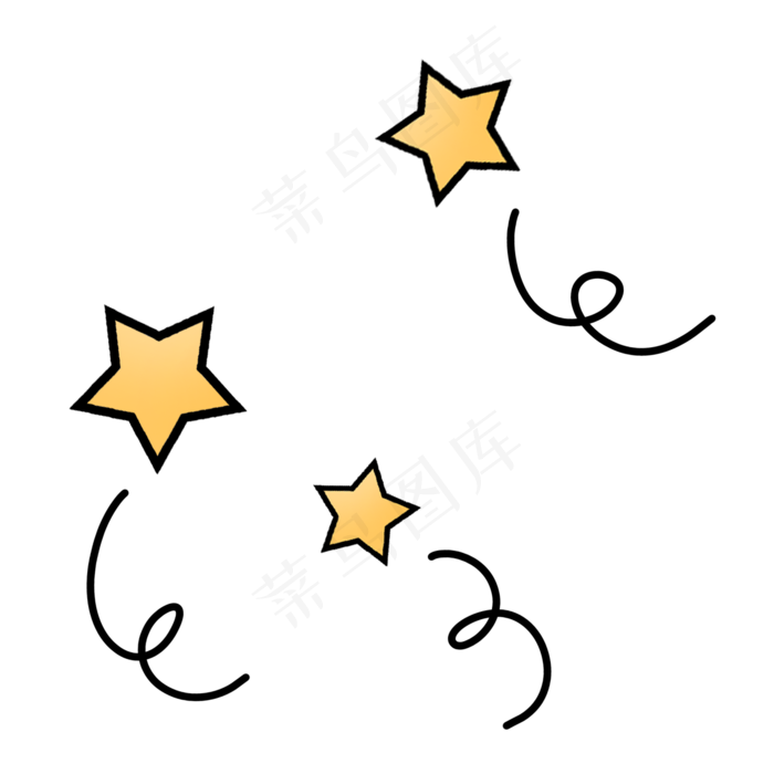黄色简约七夕情人节星星(2000X2000(DPI:300))psd模版下载
