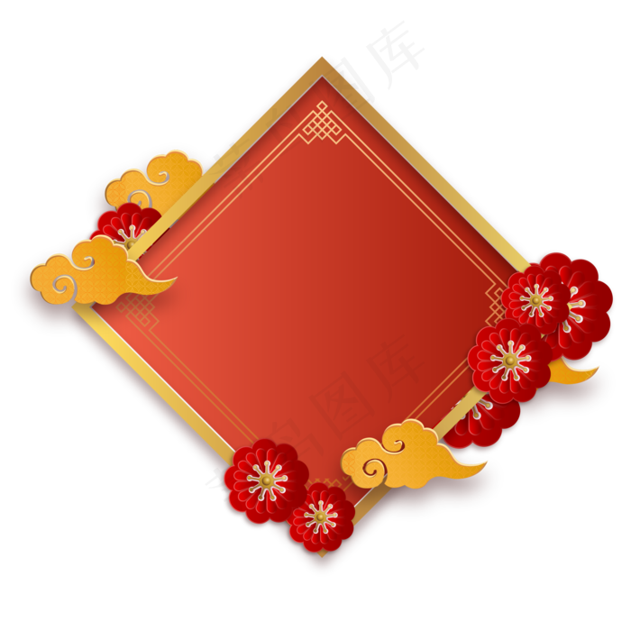 新年花朵剪纸边框(2000X3000(DPI:132))ai矢量模版下载