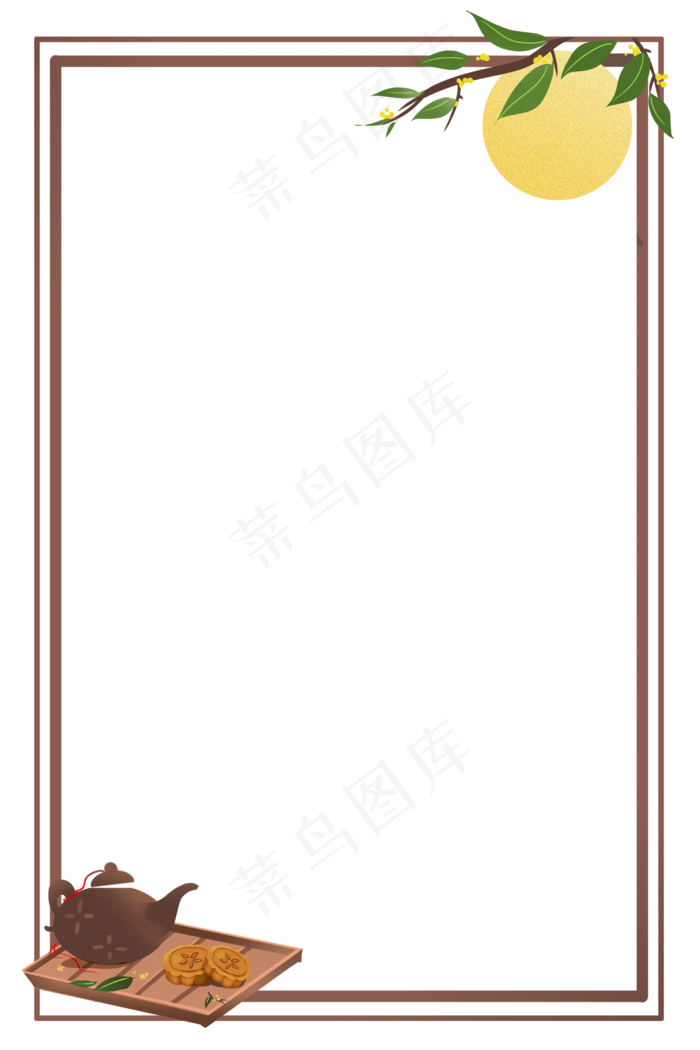 创意中秋节月饼桂花边框