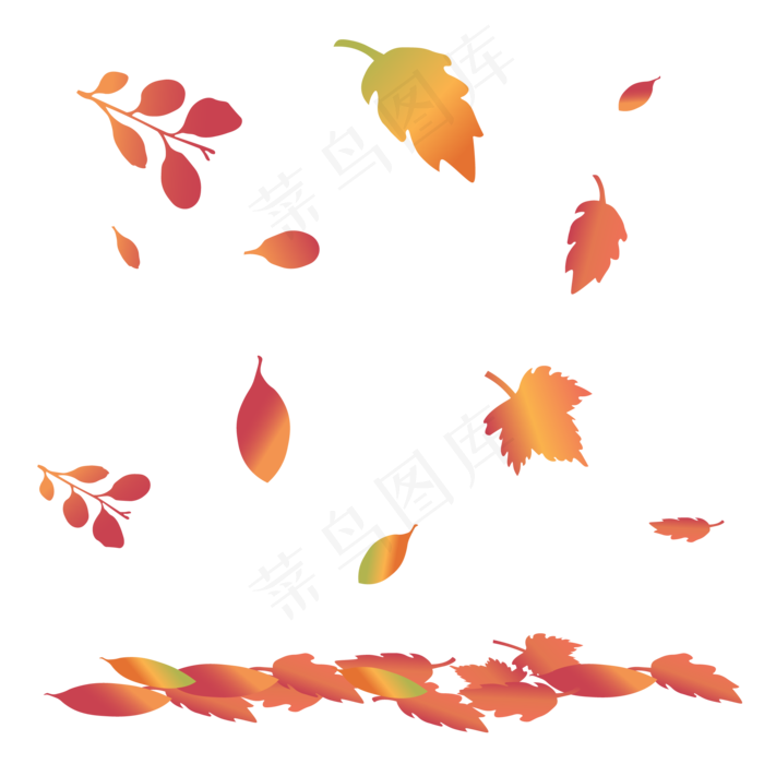 秋天落叶漂浮(2000*2000px 300 dpi )ai矢量模版下载