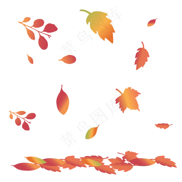 秋天落叶漂浮(2000*2000px 300 dpi )ai矢量模版下载