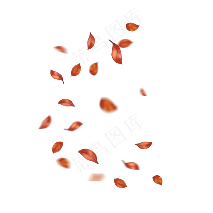 漂浮的红叶秋天飘落的红色叶子秋(2000X2000(DPI:300))psd模版下载