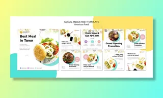 社交媒体美食帖子模板