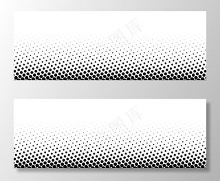 抽象黑白虚线横幅banner背景