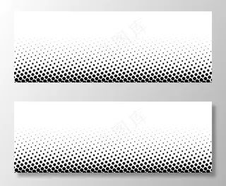 抽象黑白虚线横幅banner背景