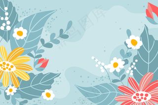 手绘春季主题为背景