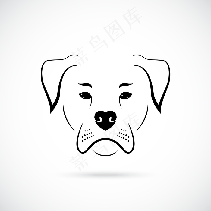 白色背景的口吻美国斗牛犬eps,ai矢量模版下载