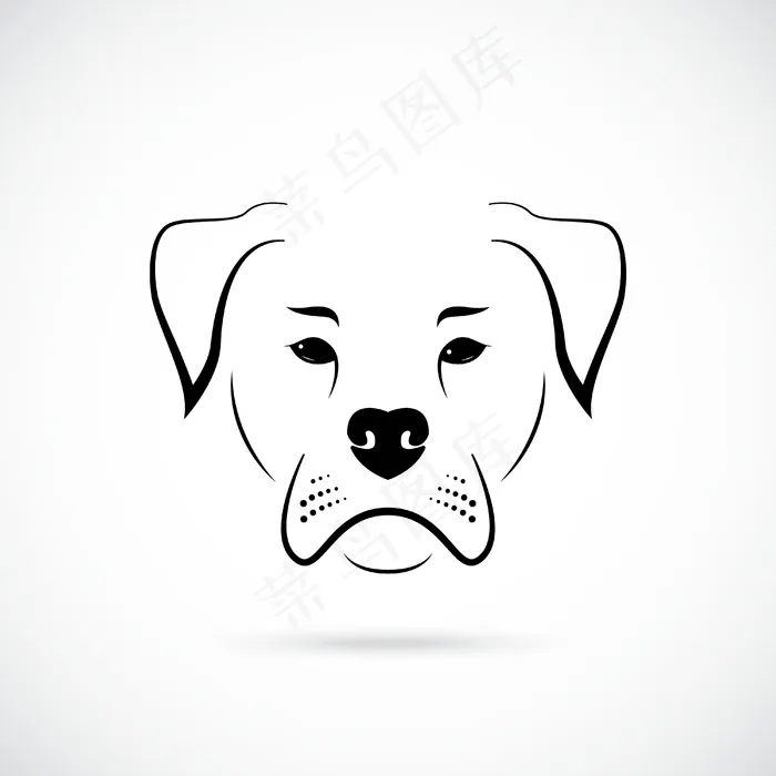白色背景的口吻美国斗牛犬eps,ai矢量模版下载