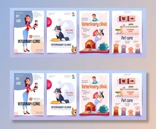 兽医诊所横幅banner设置。兽医服务海报