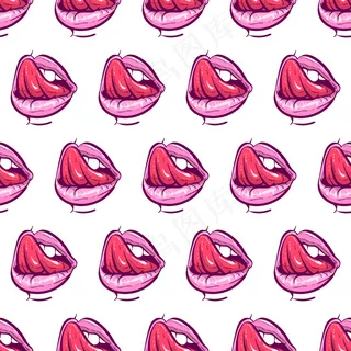 粉红嘴唇无缝图案