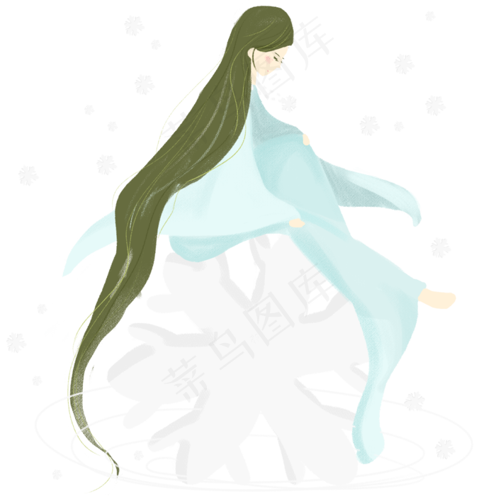 立冬雪女神精灵免抠图(2000X2000(DPI:300))psd模版下载