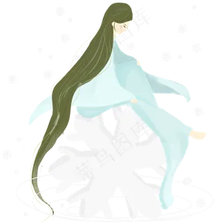 立冬雪女神精灵免抠图