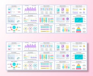 捆绑业务和财务信息图形演示幻灯片模板