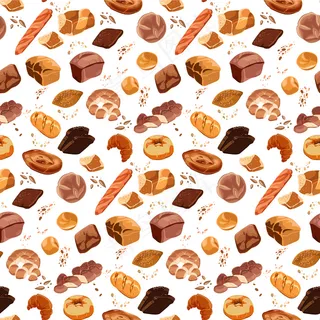 彩色烘焙产品无缝图案