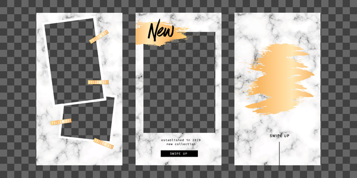 Instagram故事模板集eps,ai矢量模版下载