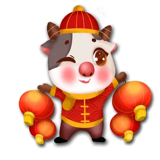 新年牛年立体小牛