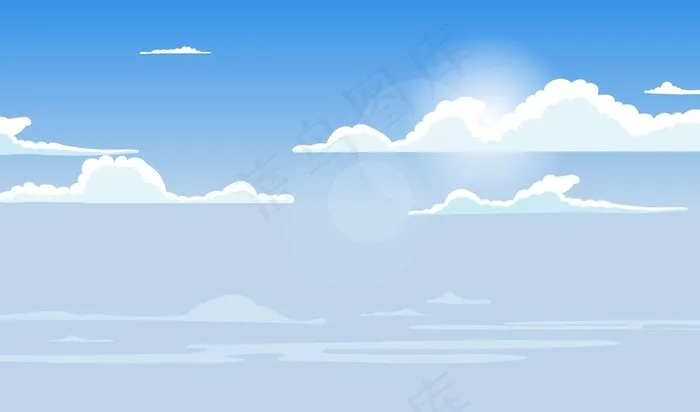 天空-视频会议背景eps,ai矢量模版下载