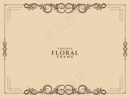 抽象花框复古背景向量