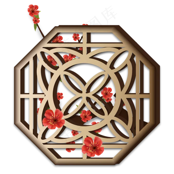 中国风传统窗户装饰(2000*2000px 300 dpi )ai矢量模版下载