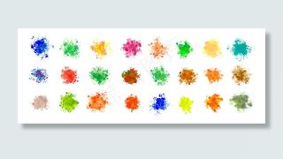 巨型水彩喷溅在许多颜色