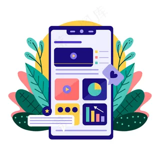 智能手机和工厂营销手机概念