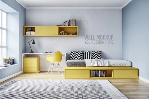 带装饰的室内儿童卧室
