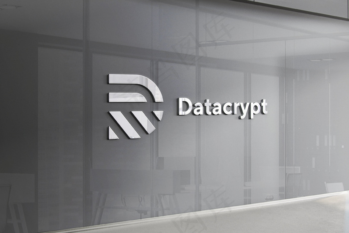 徽标模型样机办公室墙3d