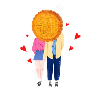 中秋佳节月饼人物合成