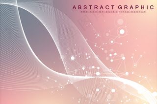 大基因组数据可视化。 dna 螺旋、dna 链、dna 测试。分子或原子，神经元。科学或医学背景的抽象结构，横幅banner。