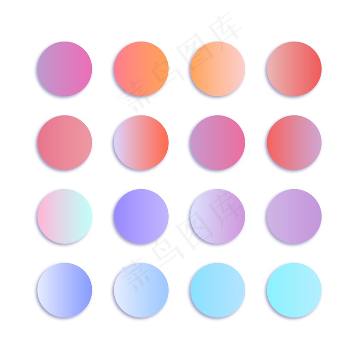 柔和的水彩渐变调色板eps,ai矢量模版下载