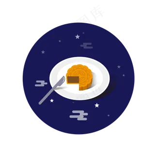 卡通八月十五中秋佳节月饼商用素