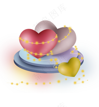 展台上的立体心