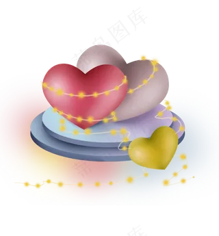 展台上的立体心