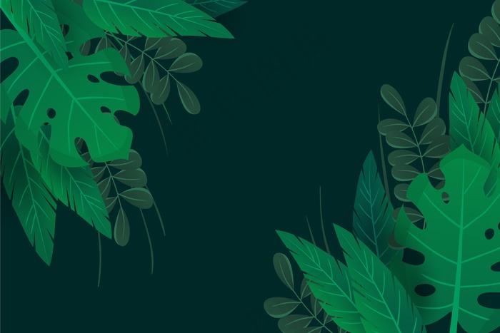 绿色自然树叶缩放背景eps,ai矢量模版下载