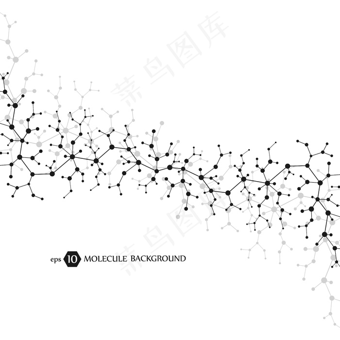 神经元和神经系统的分子概念。科学的医学研究。分子结构与粒子。横幅banner或宣传单,DM传单的科学和技术背景。 eps 10 矢量图。eps,ai矢量模版下载