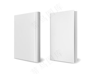 现实的封面模型样机。空白色透视精装书手册杂志或目录三维模板集