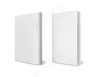 现实的封面模型样机。空白色透视精装书手册杂志或目录三维模板集